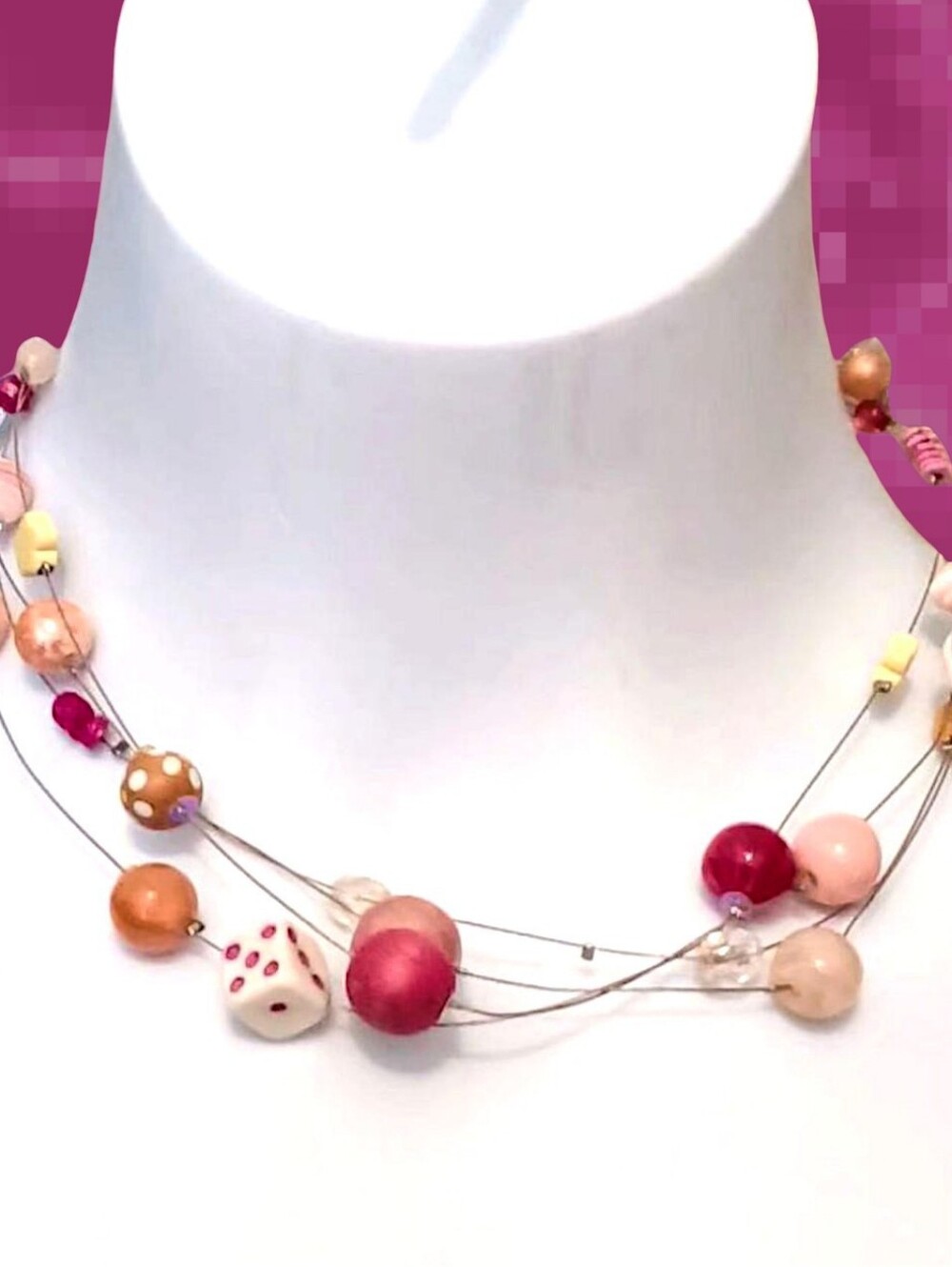 Multicolor Bead Strand Necklace
